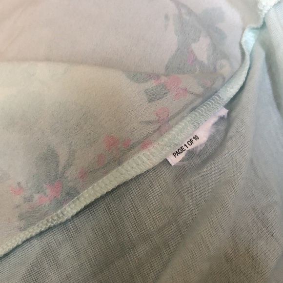 Ted Baker Light Green Floral Cap Sleeve Top Size 3 (US 8) - Picture 7 of 7